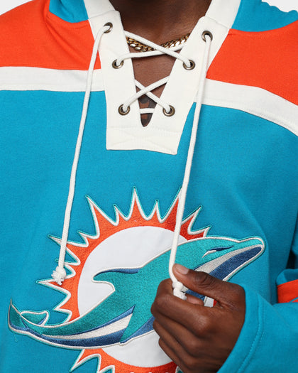 47 Brand Miami Dolphins Superior Lacer Hoodie Neptune/Orange