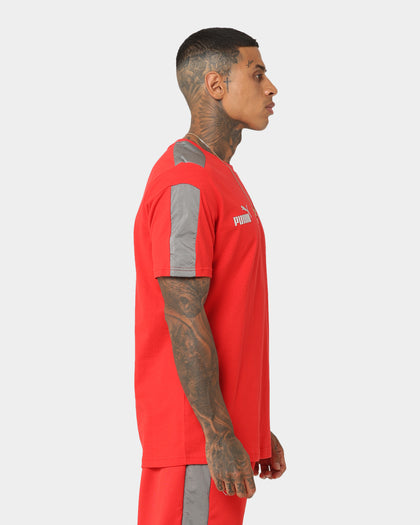 Puma X Ferrari Motorsports Race MT7 Monochrome T-Shirt Rosso Corsa