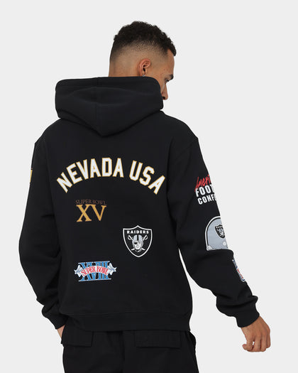 Majestic Athletic Las Vegas Raiders Puff Print Patch Hoodie Faded Black