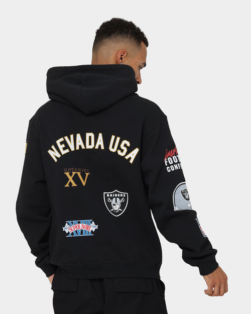 Majestic Athletic Las Vegas Raiders Puff Print Patch Hoodie Faded Black