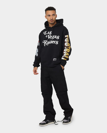 Majestic Athletic Las Vegas Raiders Puff Print Patch Hoodie Faded Black