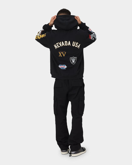 Majestic Athletic Las Vegas Raiders Puff Print Patch Hoodie Faded Black