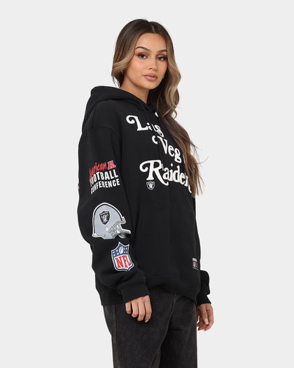 Majestic Athletic Las Vegas Raiders Puff Print Patch Hoodie Faded Black