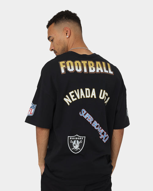 Majestic Athletic Las Vegas Raiders Puff Print Patch Oversized T-Shirt Faded Black