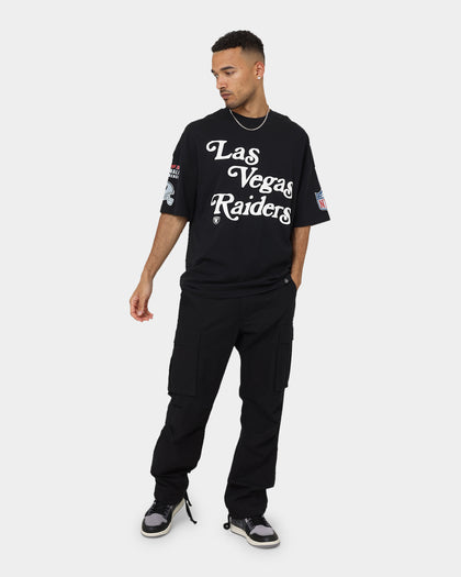 Majestic Athletic Las Vegas Raiders Puff Print Patch Oversized T-Shirt Faded Black