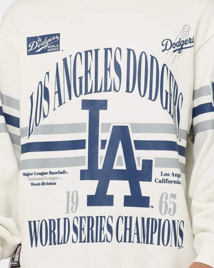 Majestic Athletic Los Angeles Dodgers Champion Arch Stripe Crewneck Optic White