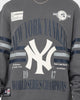 Majestic Athletic New York Yankees Champion Arch Stripe Crewneck Gunmetal Grey
