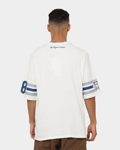 Majestic Athletics Los Angeles Dodgers Champion Arch Stripe Oversized T-Shirt Optic White