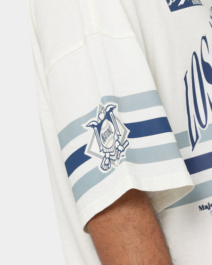 Majestic Athletics Los Angeles Dodgers Champion Arch Stripe Oversized T-Shirt Optic White