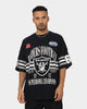 Majestic Athletic Las Vegas Raiders Champion Arch Stripe Oversized T-Shirt Faded Black