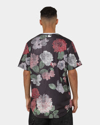 Majestic Athletic Los Angeles Dodgers Floral Wordmark Rep Jersey Faded Black