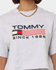 Tommy Jeans Women's TJW Oversized Cropped Modern Athletic T-Shirt Silver Grey Heather
