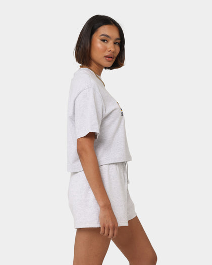 Tommy Jeans Women's TJW Oversized Cropped Modern Athletic T-Shirt Silver Grey Heather