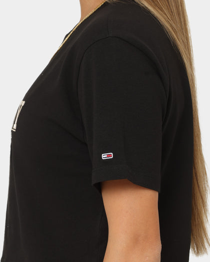 Tommy Jeans Women's TJW Super Crop Modern Prep 1 T-Shirt Black