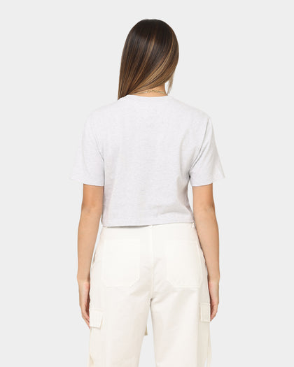 Tommy Jeans Women's TJW Super Crop Modern Prep 1 T-Shirt Silver Grey Heather