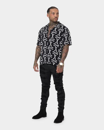 Saint Morta Boneyard Short Sleeve Shirt Black/White