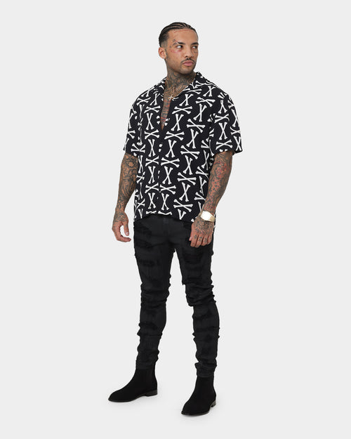 Saint Morta Boneyard Short Sleeve Shirt Black/White