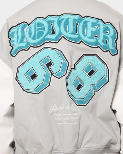 Loiter Ethereal Varsity Jacket Light Grey