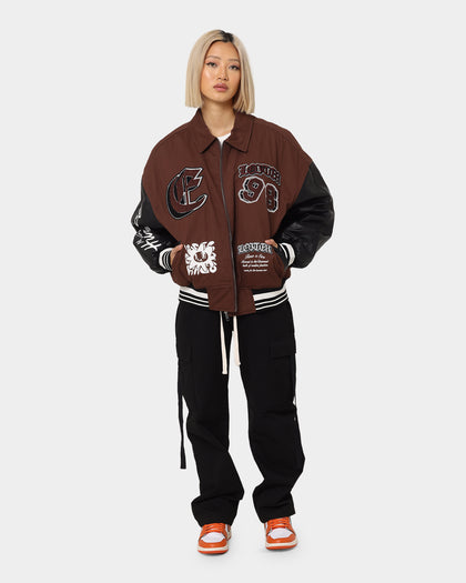Loiter Ethereal Varsity Jacket Brown