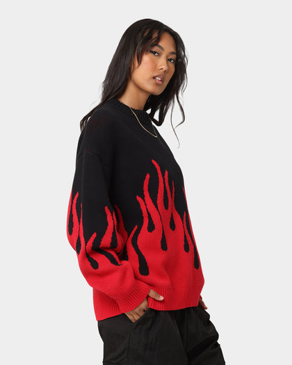 Loiter Inferno Knit Sweater Black/Red