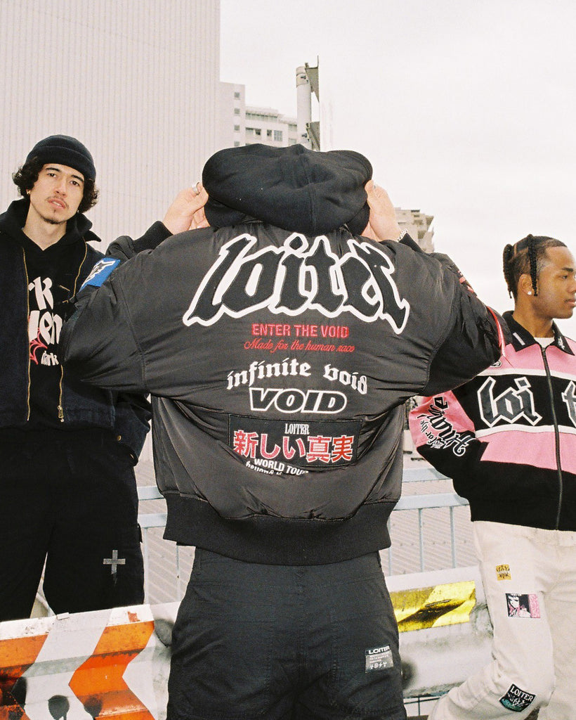 Loiter Void Multi Logo Hoodie Black/Charcoal