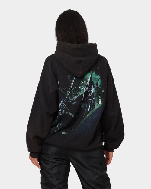 American Thrift X Lord Of The Rings Witch-King Of Angmar Vintage Hoodie Washed Black