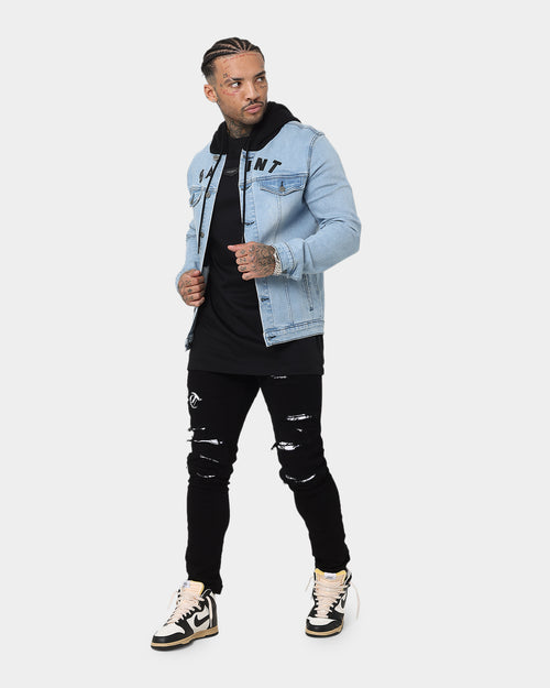 Saint Morta London Hooded Denim Jacket V2 Light Blue/Black