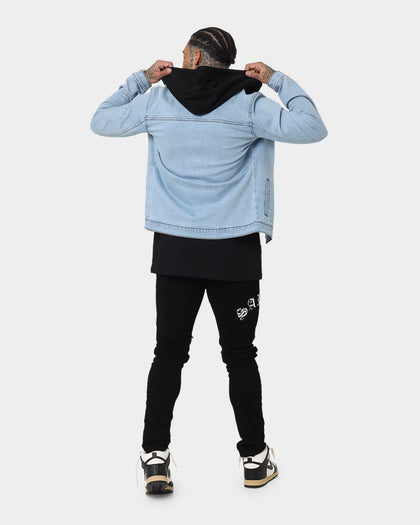 Saint Morta London Hooded Denim Jacket V2 Light Blue/Black