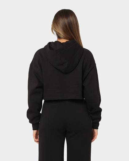 Calvin Klein Women's Shiny Institutional Hoodie Ck Black