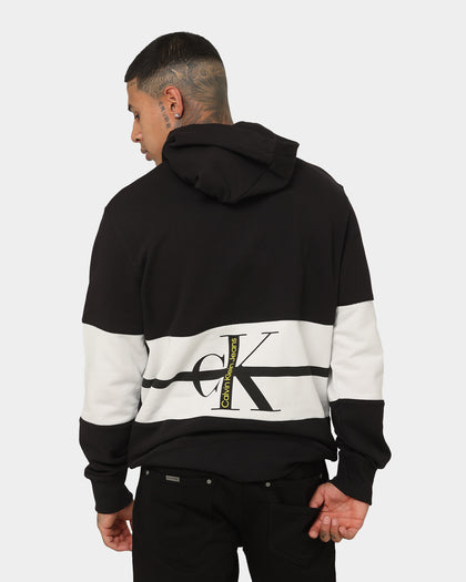 Calvin Klein Stripe CK Colourblock Hoodie Ck Black