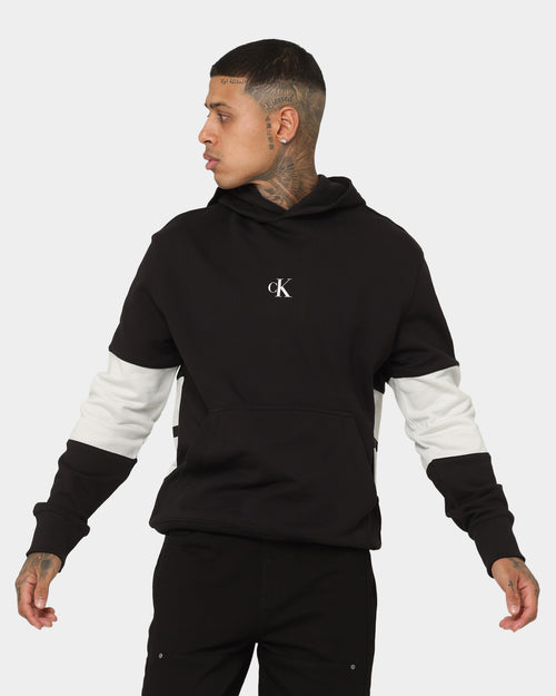 Calvin Klein Stripe CK Colourblock Hoodie Ck Black