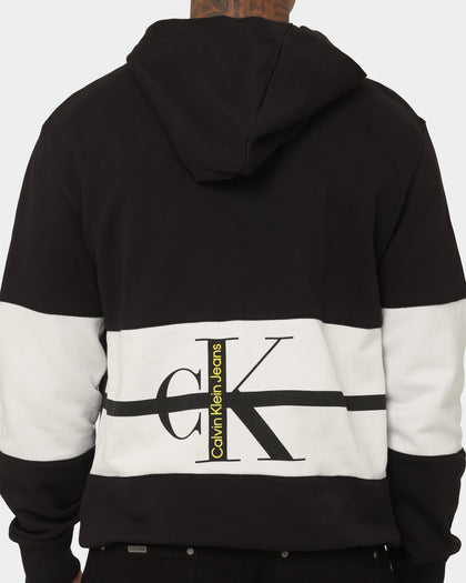 Calvin Klein Stripe CK Colourblock Hoodie Ck Black