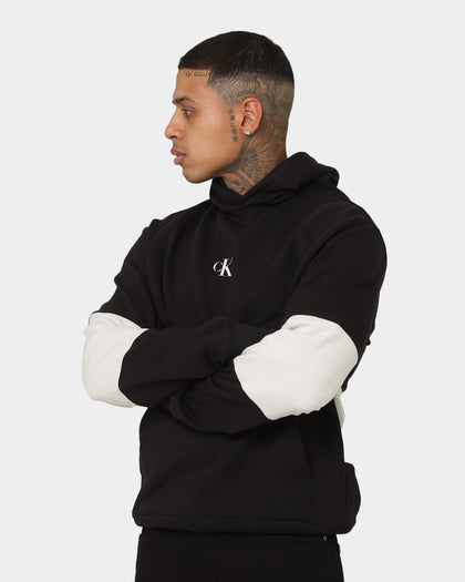 Calvin Klein Stripe CK Colourblock Hoodie Ck Black