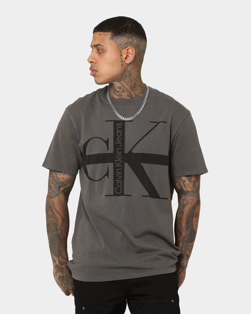 Calvin Klein Stripe CK Washed T-Shirt Industrial Grey