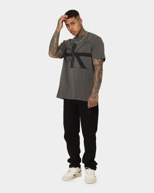 Calvin Klein Stripe CK Washed T-Shirt Industrial Grey