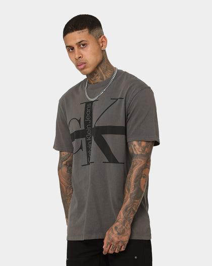 Calvin Klein Stripe CK Washed T-Shirt Industrial Grey