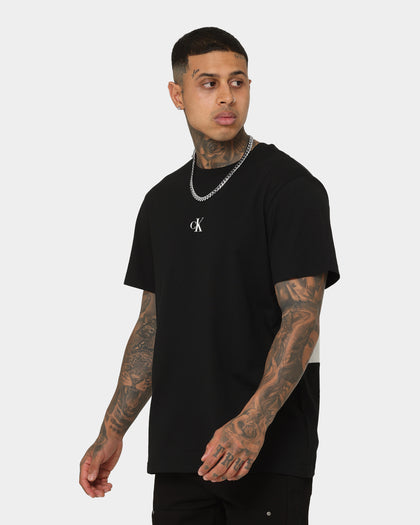 Calvin Klein Stripe CK Colourblock T-Shirt Ck Black