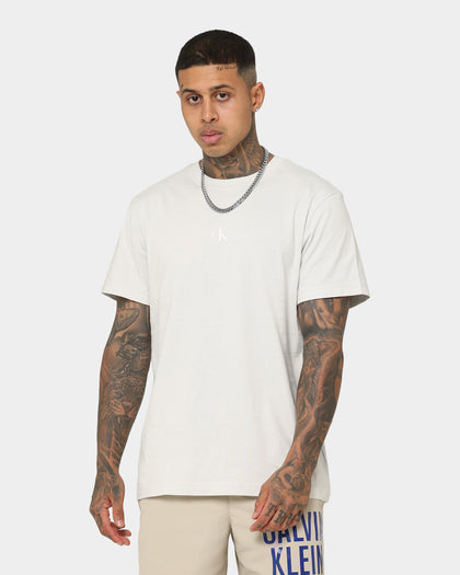 Calvin Klein Stripe CK Colourblock T-Shirt Cirrus Grey