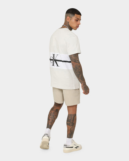 Calvin Klein Stripe CK Colourblock T-Shirt Cirrus Grey