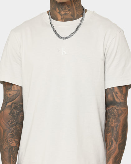 Calvin Klein Stripe CK Colourblock T-Shirt Cirrus Grey