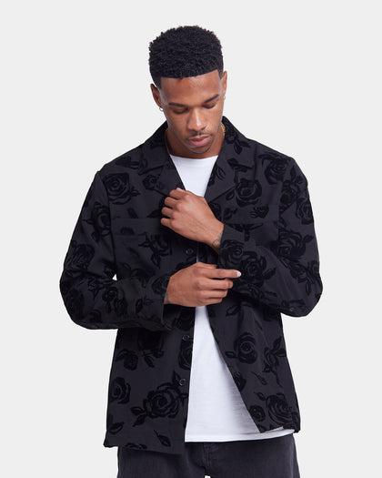 XXIII Rose Button Up Shirt Black
