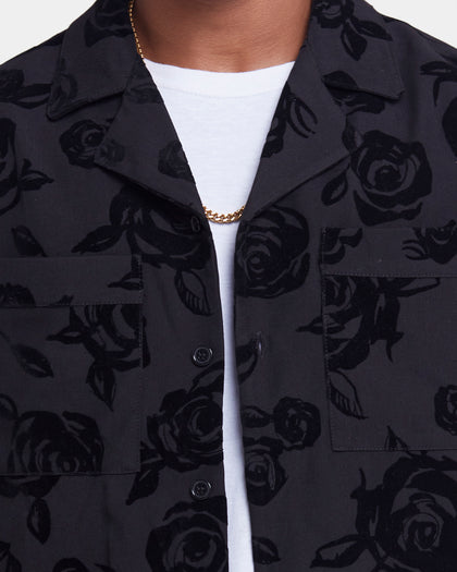 XXIII Rose Button Up Shirt Black