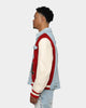 Lifted Anchors Claridge Letterman Jacket Denim/Red/Cream