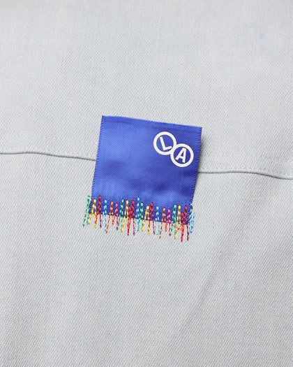 Lifted Anchors Claridge Letterman Jacket Denim/Red/Cream