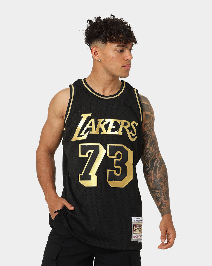 Mitchell & Ness Dennis Rodman Los Angeles Lakers Black Gold Swing Jers