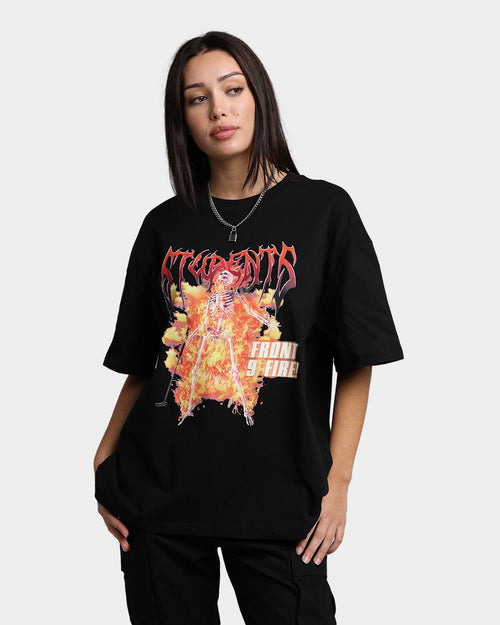 Students Golf Front 9 Fire T-Shirt Black