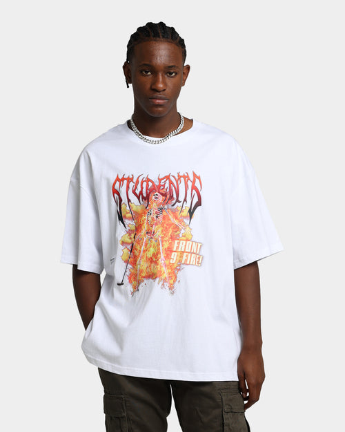 Students Golf Front 9 Fire T-Shirt White