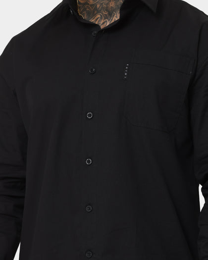 Saint Morta Egyptian Long Sleeve Button Up Shirt Black