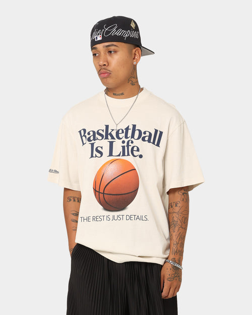 Mitchell & Ness Basketball Is Life T-Shirt Unbleached