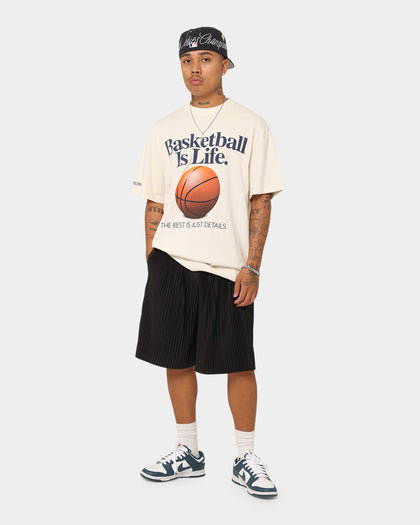 Mitchell & Ness Basketball Is Life T-Shirt Unbleached